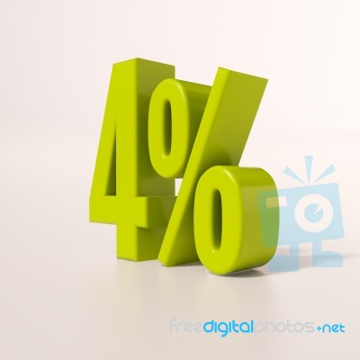 Percentage Sign, 4 Percent Stock Image