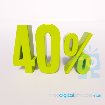 Percentage Sign, 40 Percent Stock Image