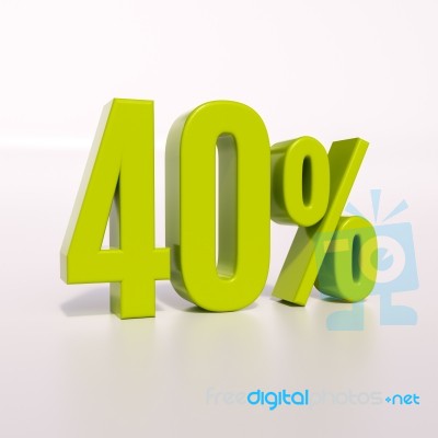 Percentage Sign, 40 Percent Stock Image