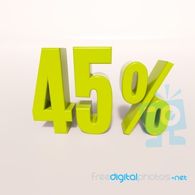 Percentage Sign, 45 Percent Stock Image