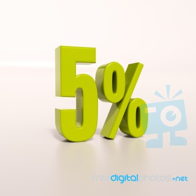 Percentage Sign, 5 Percent Stock Image