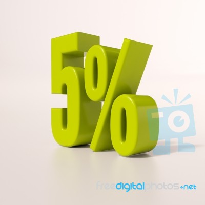 Percentage Sign, 5 Percent Stock Image