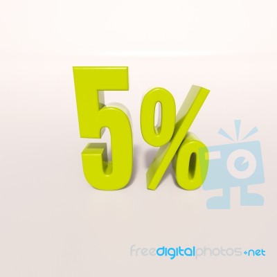 Percentage Sign, 5 Percent Stock Image