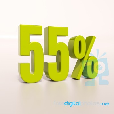 Percentage Sign, 55 Percent Stock Image