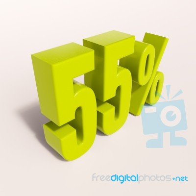 Percentage Sign, 55 Percent Stock Image