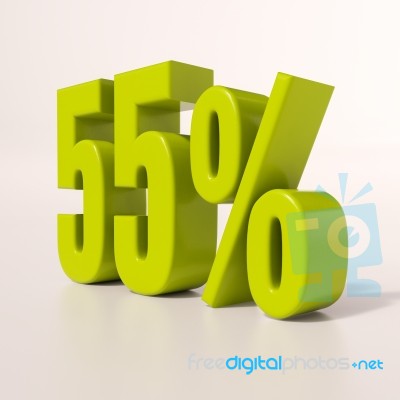 Percentage Sign, 55 Percent Stock Image