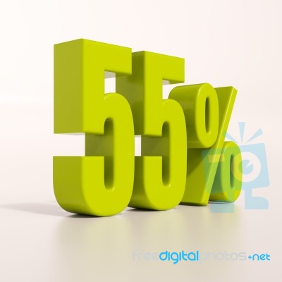 Percentage Sign, 55 Percent Stock Image