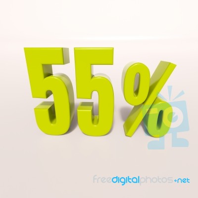 Percentage Sign, 55 Percent Stock Image