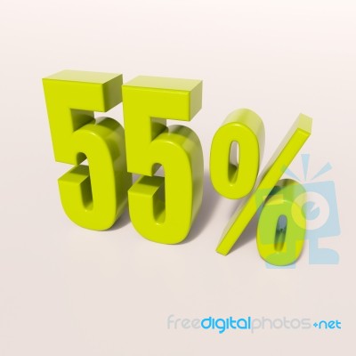 Percentage Sign, 55 Percent Stock Image