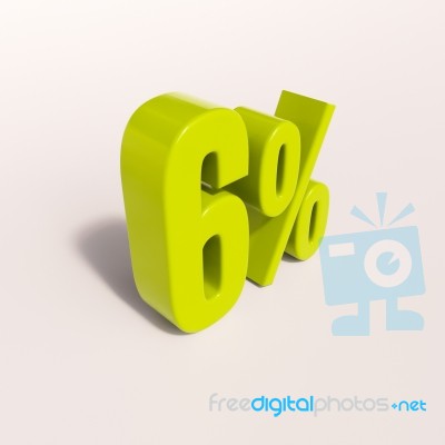 Percentage Sign, 6 Percent Stock Image