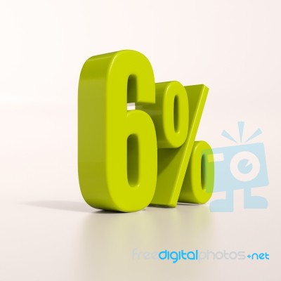 Percentage Sign, 6 Percent Stock Image