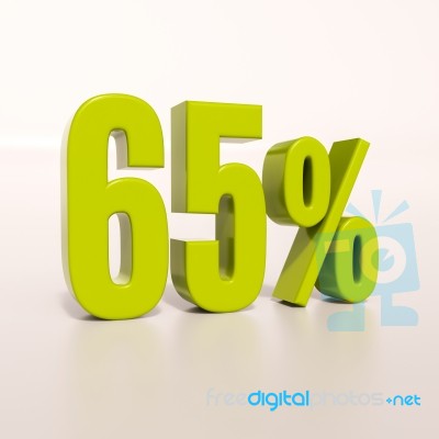 Percentage Sign, 65 Percent Stock Image