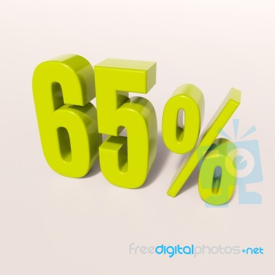 Percentage Sign, 65 Percent Stock Image