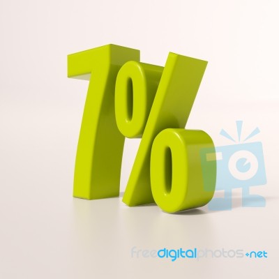 Percentage Sign, 7 Percent Stock Image