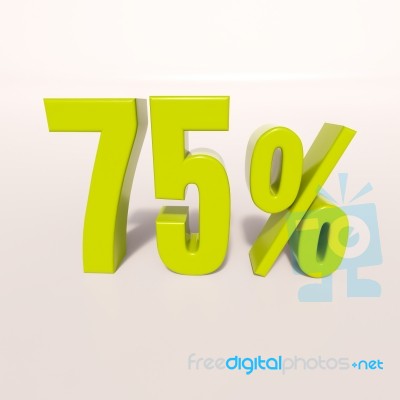 Percentage Sign, 75 Percent Stock Image