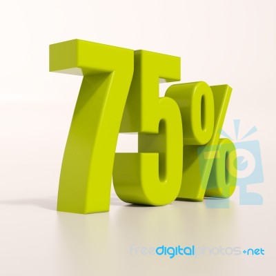 Percentage Sign, 75 Percent Stock Image