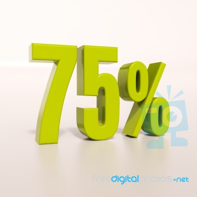 Percentage Sign, 75 Percent Stock Image