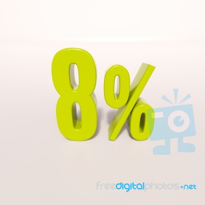Percentage Sign, 8 Percent Stock Image