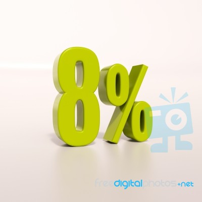 Percentage Sign, 8 Percent Stock Image