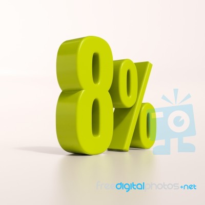 Percentage Sign, 8 Percent Stock Image