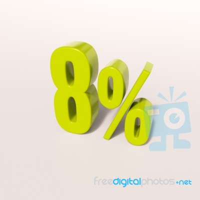 Percentage Sign, 8 Percent Stock Image