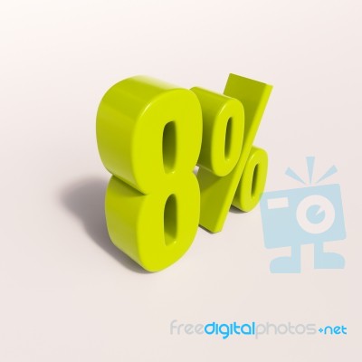 Percentage Sign, 8 Percent Stock Image