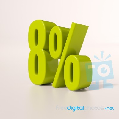 Percentage Sign, 8 Percent Stock Image