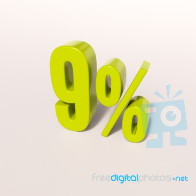 Percentage Sign, 9 Percent Stock Image