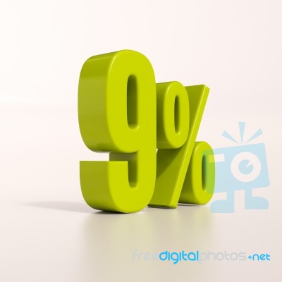 Percentage Sign, 9 Percent Stock Image