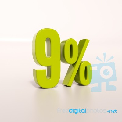 Percentage Sign, 9 Percent Stock Image