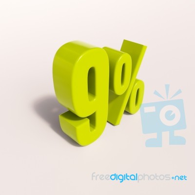 Percentage Sign, 9 Percent Stock Image