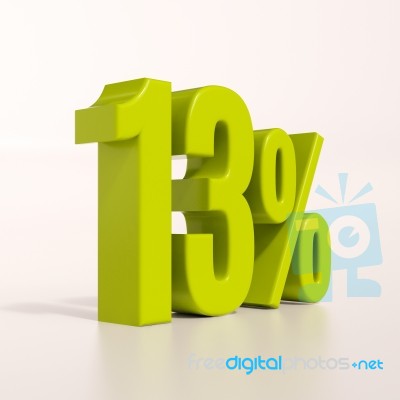 Percentage Sign,13 Percent Stock Image