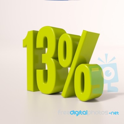 Percentage Sign,13 Percent Stock Image