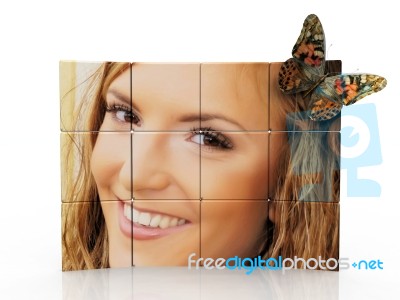 Perched Butterfly On Girl Picture Stock Image