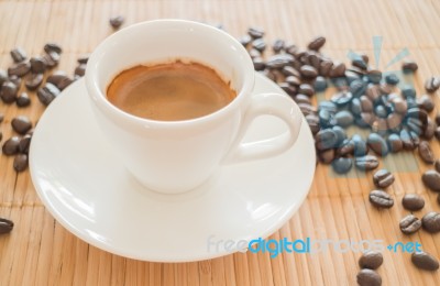 Perfect Shot Of Hot Espresso Stock Photo