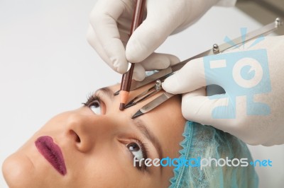 Permanent Eyebrows Japanese Style Stock Photo