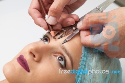 Permanent Eyebrows Japanese Style Stock Photo