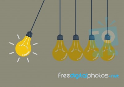 Perpetual Motion With Light Bulbs Stock Image