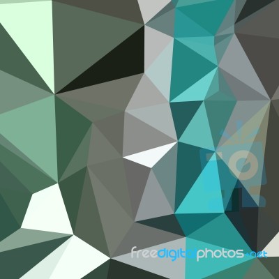 Persian Green Abstract Low Polygon Background Stock Image