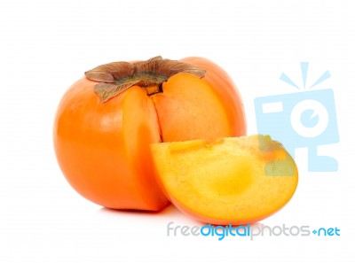 Persimmon Isolated On The White Background Stock Photo