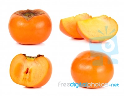 Persimmon Isolated On The White Background Stock Photo