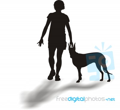 Person And Dog Stock Image