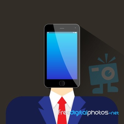 Person Head Phone Flat Icon  Illustration Eps 10 Stock Image