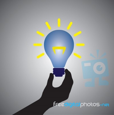 Person Holding Idea Lightbulb Stock Image