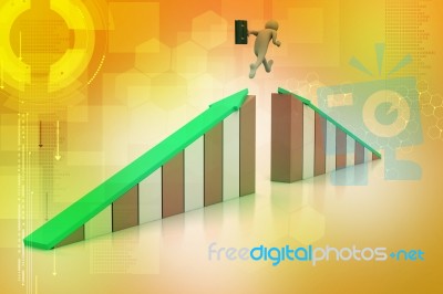 Person Jumping Over Graphic Chart Stock Image