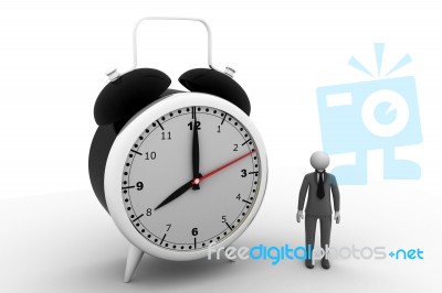 Person With A Alarm Clock Stock Image