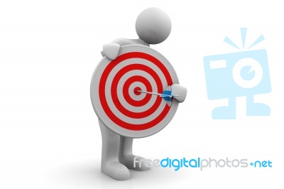 Person With A Target And Arrows Stock Image