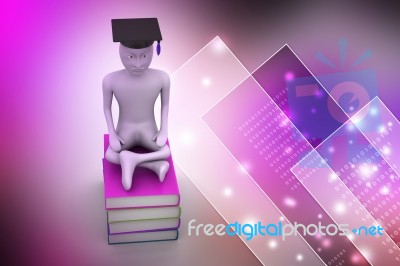 Person With Graduation And Books Stock Image