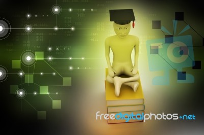 Person With Graduation And Books Stock Image