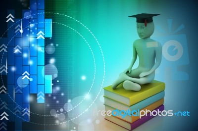 Person With Graduation And Books Stock Image